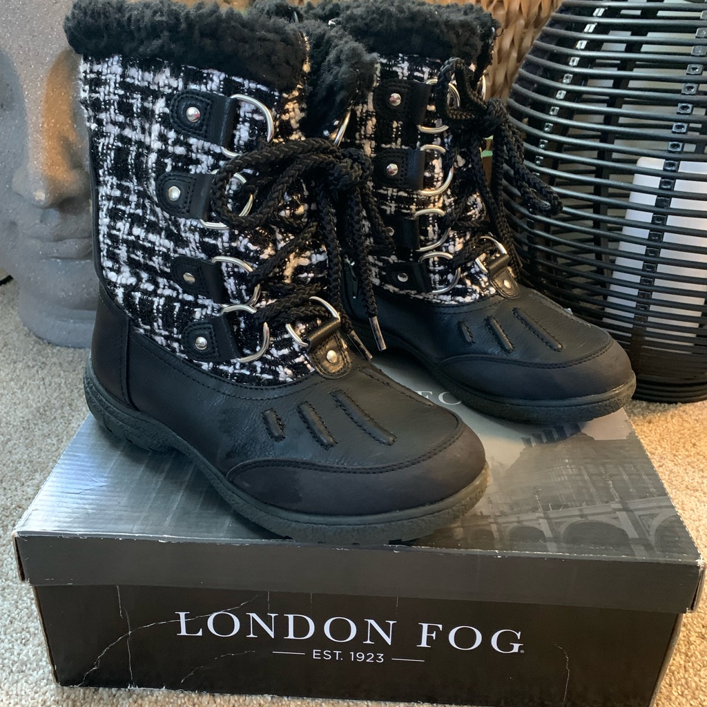Winter Boots Brand London Fog LfwUxbridge Color BlkBlk Tweed Size 8m Winter Boots Brand London Fog LfwUxbridge Color BlkBlk Tweed Size 8m